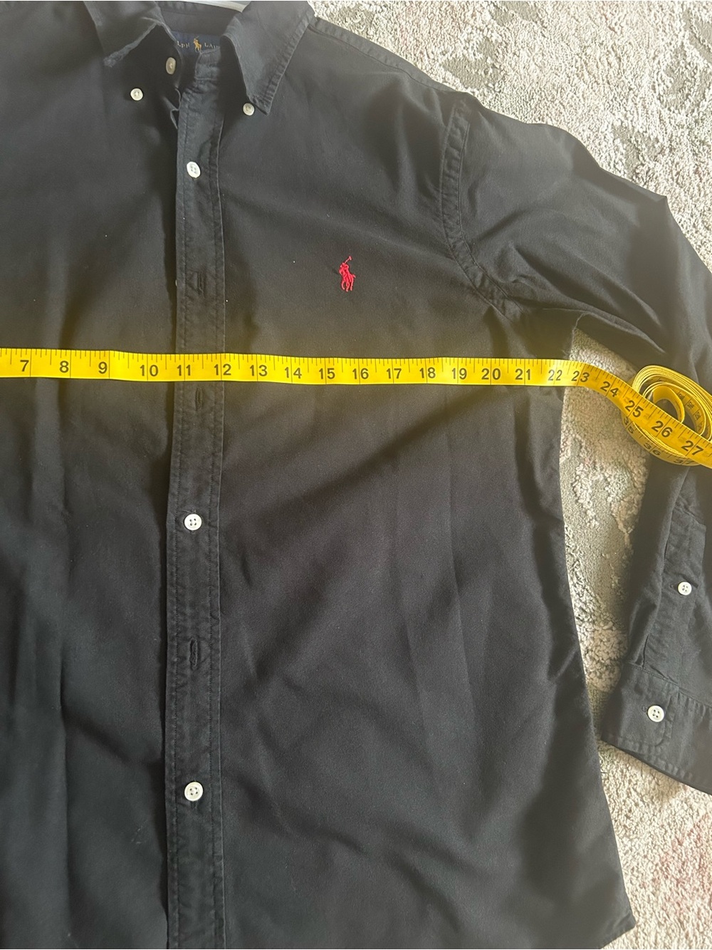Ralph Lauren Black Button-Down Shirt with Red Logo - Picture 5 of 6